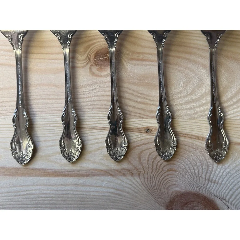 Reed & Barton HIGHGROVE Silverware 18/10 Stainless 5 Salad Forks‎ DISCONTINUED